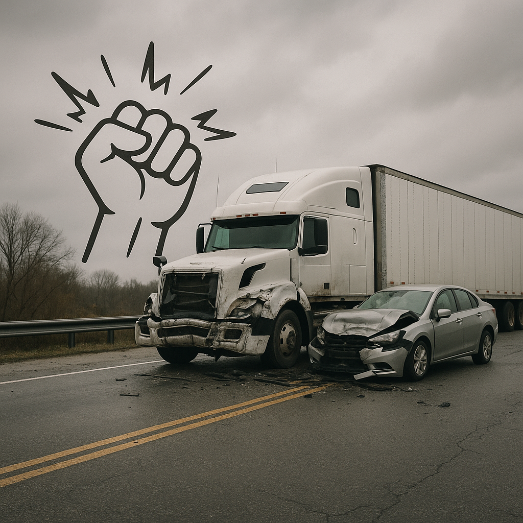 anger at system truck accident illustration for Anger at the system after truck accidents