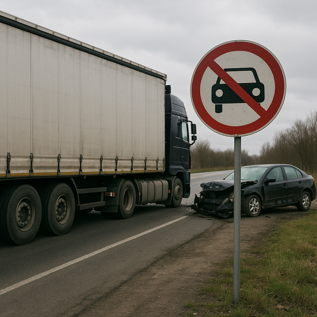 avoiding driving truck accident illustration for Avoiding driving after a truck accident