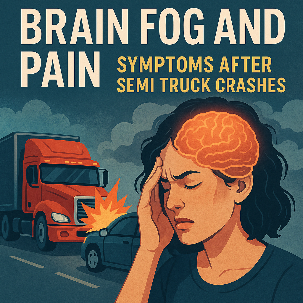 brain fog pain semi truck crash illustration for Brain fog and pain symptoms after semi truck crashes