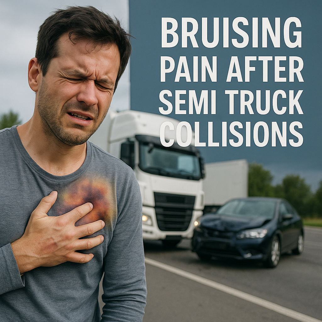 bruising pain semi truck collision illustration for Bruising pain after semi truck collisions