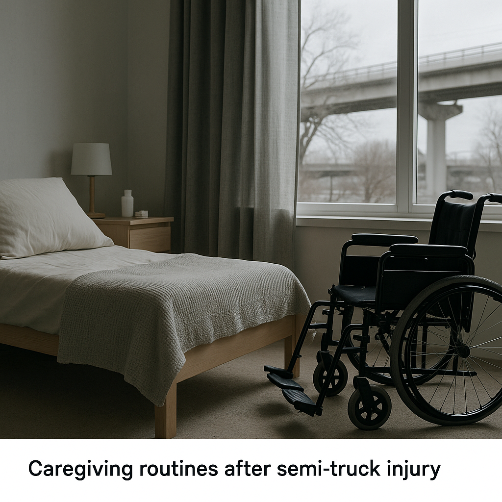 caregiving routines semi truck injury illustration for Caregiving routines after semi truck injuries