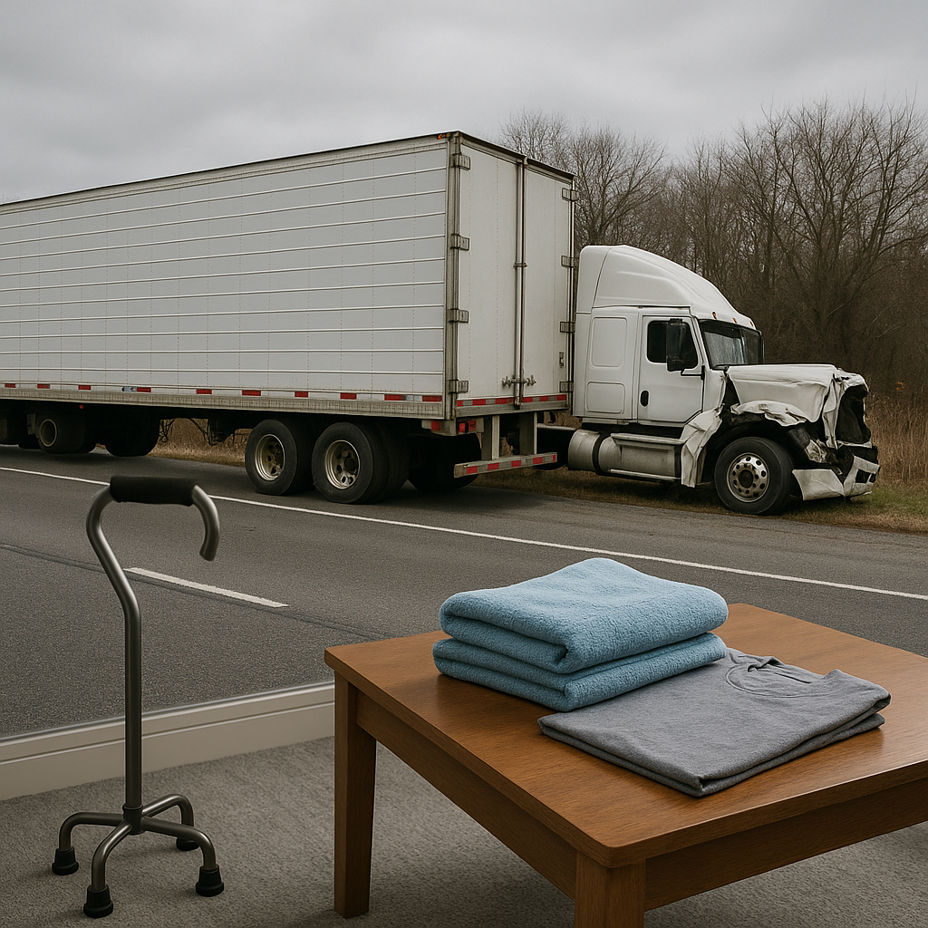 Illustration of Daily routines after semi truck accident injuries