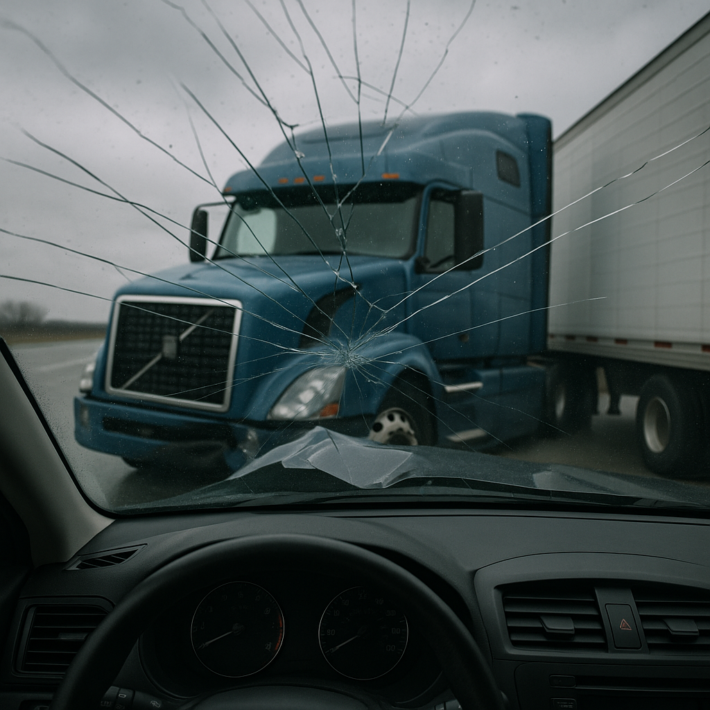 difficulty focusing semi truck collision illustration for Difficulty focusing after a semi truck collision