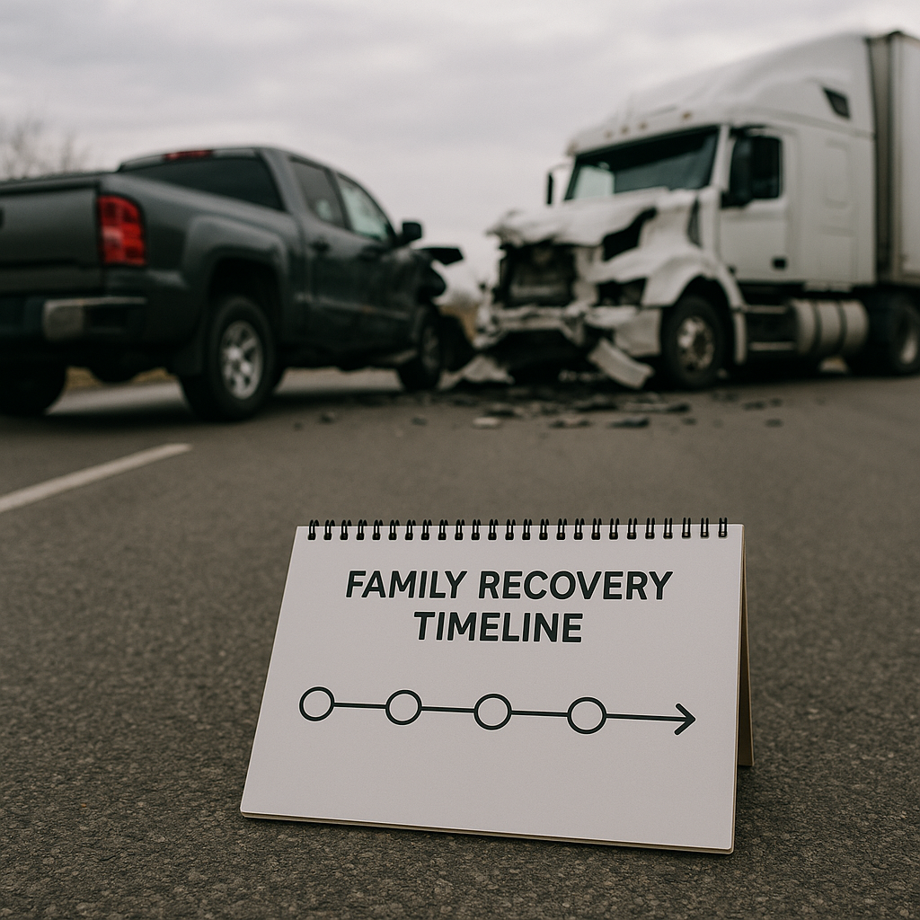 family recovery timeline truck crash illustration for Family recovery timeline after truck crashes