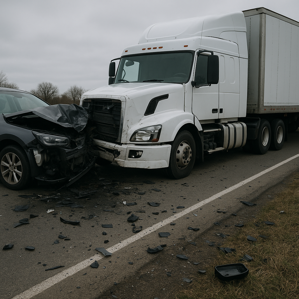 anger at self truck crash illustration for Feeling anger at yourself after a truck crash