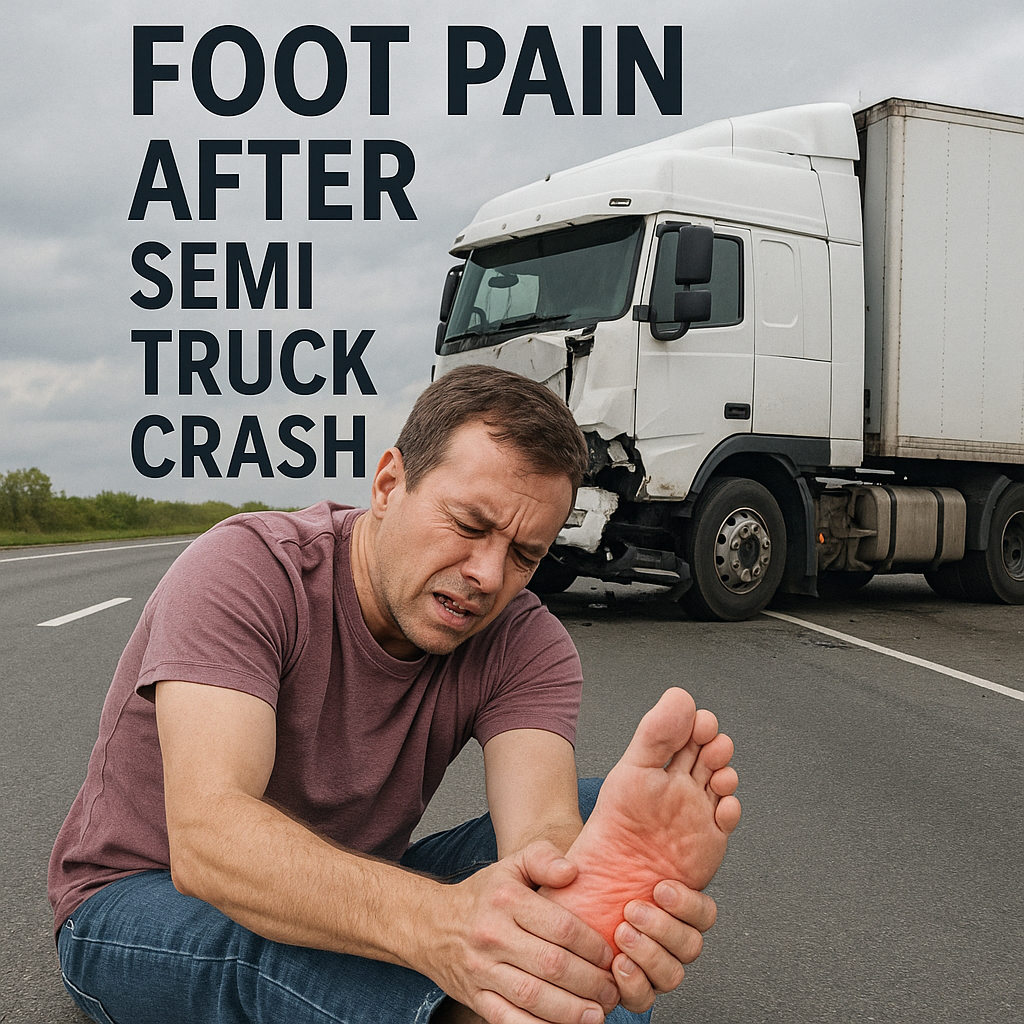 foot pain after semi truck crash illustration for Foot pain after a semi truck crash