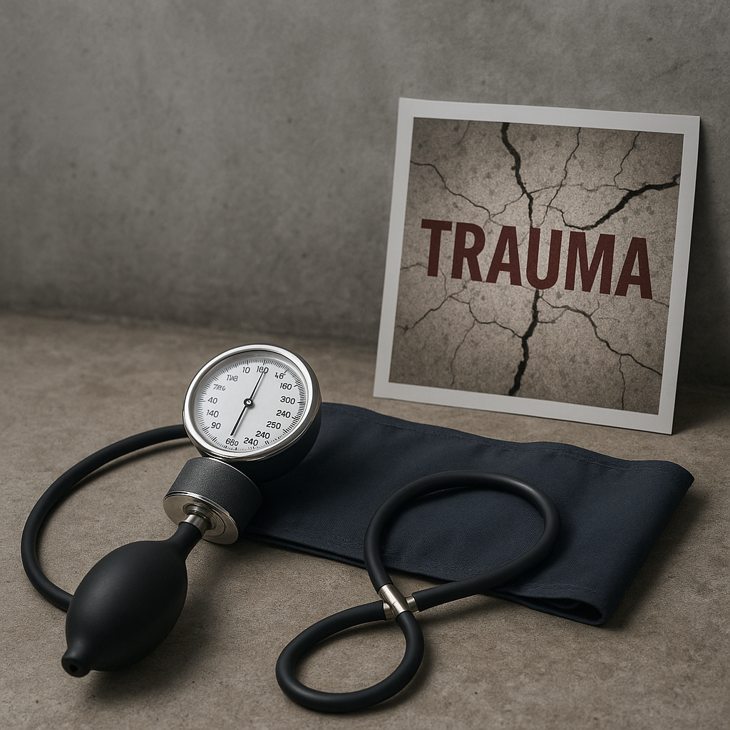 trauma blood pressure sensations illustration for How trauma affects blood pressure feelings