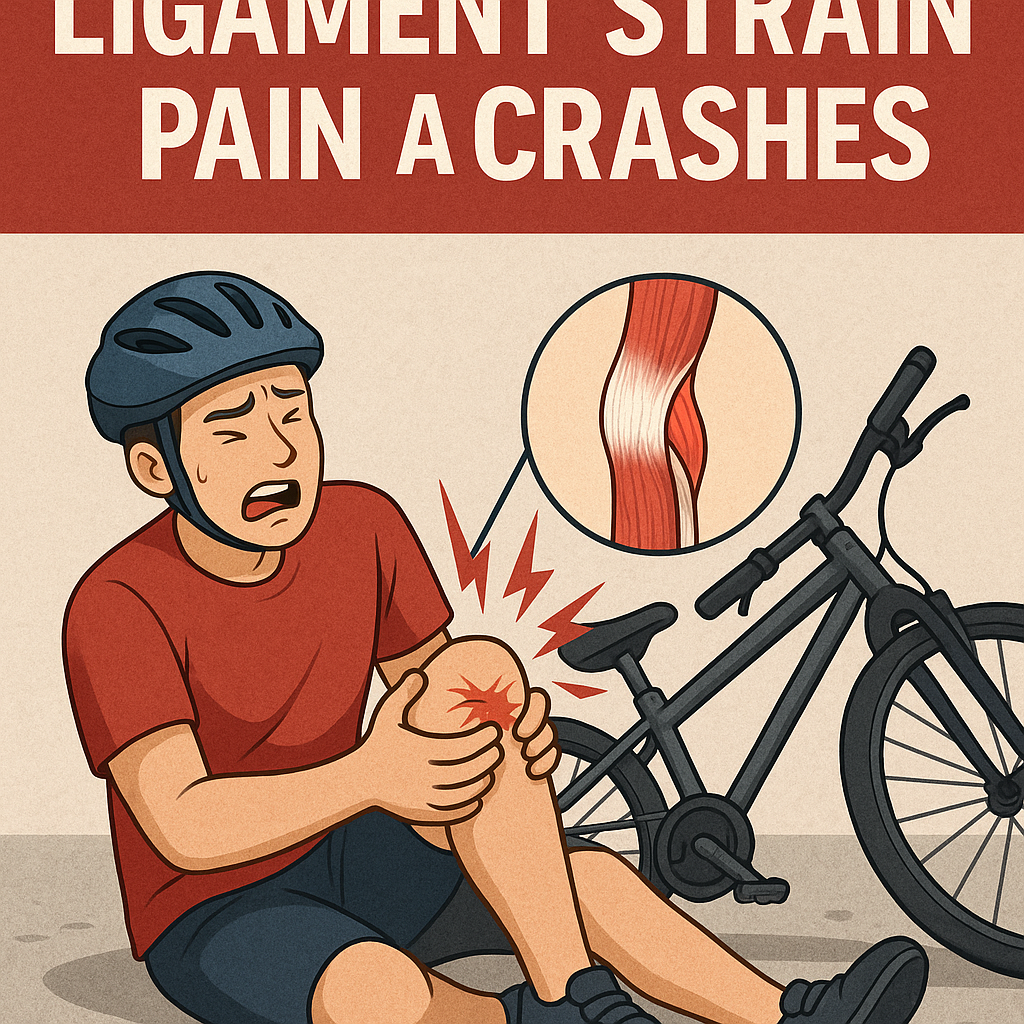 ligament strain pain crash illustration for Ligament strain pain after crashes