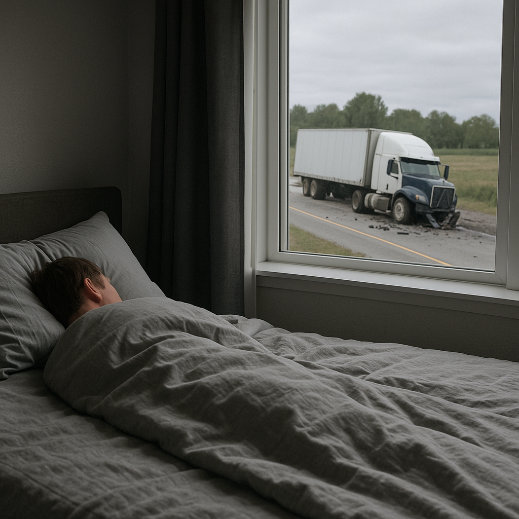 light sleep semi truck accident illustration for Light sleep after a semi truck accident