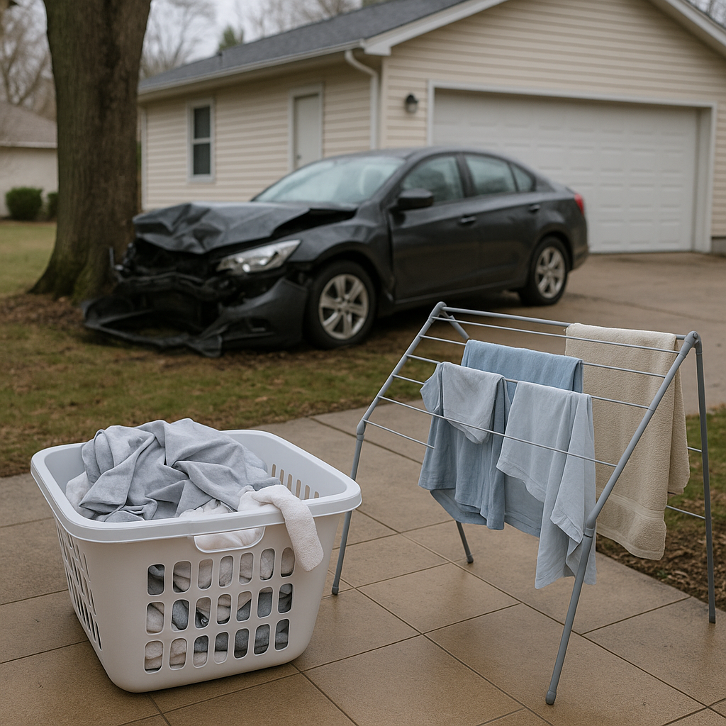 laundry home tasks after crash illustration for Managing laundry and home tasks after a crash