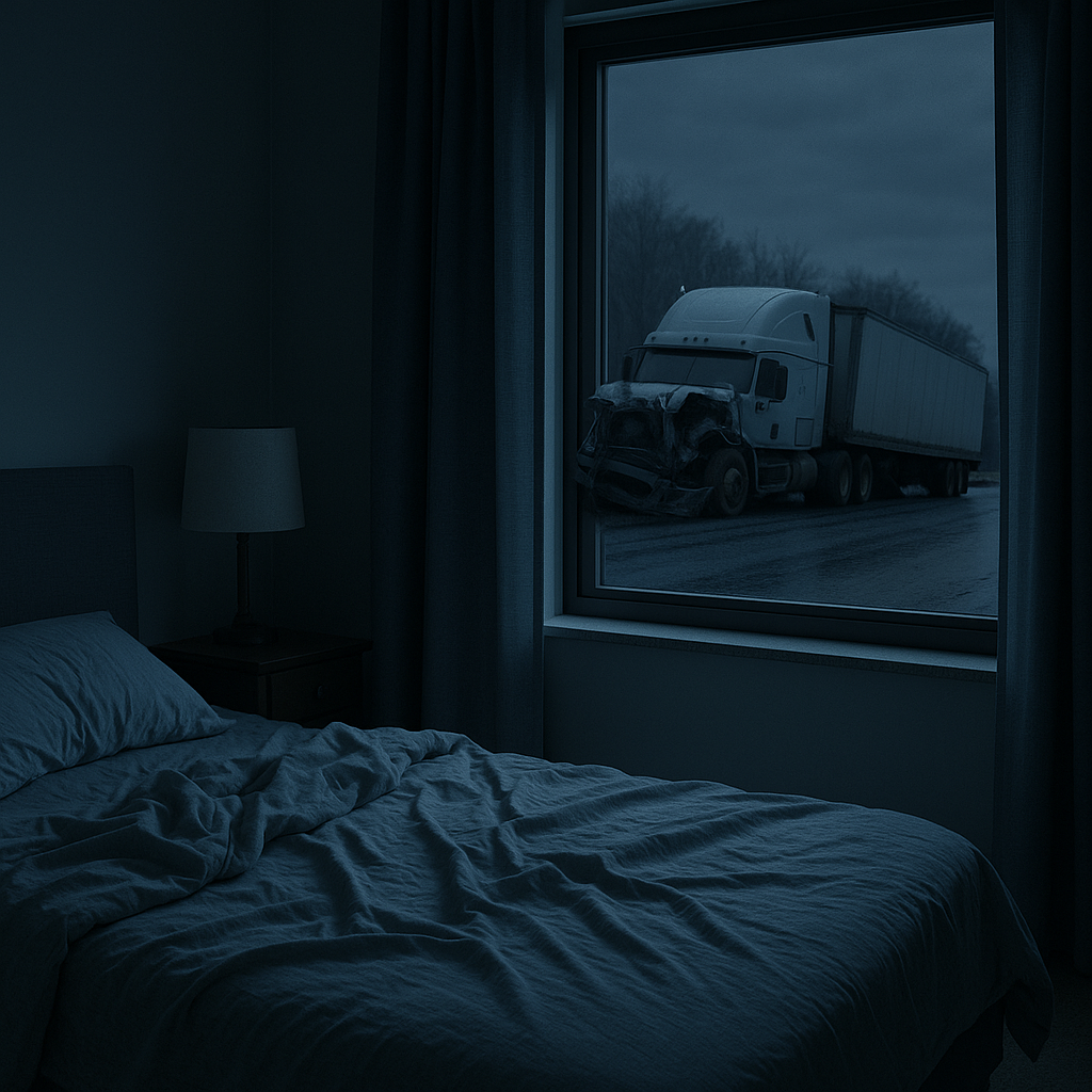nighttime restlessness semi truck illustration for Nighttime restlessness after semi truck accidents