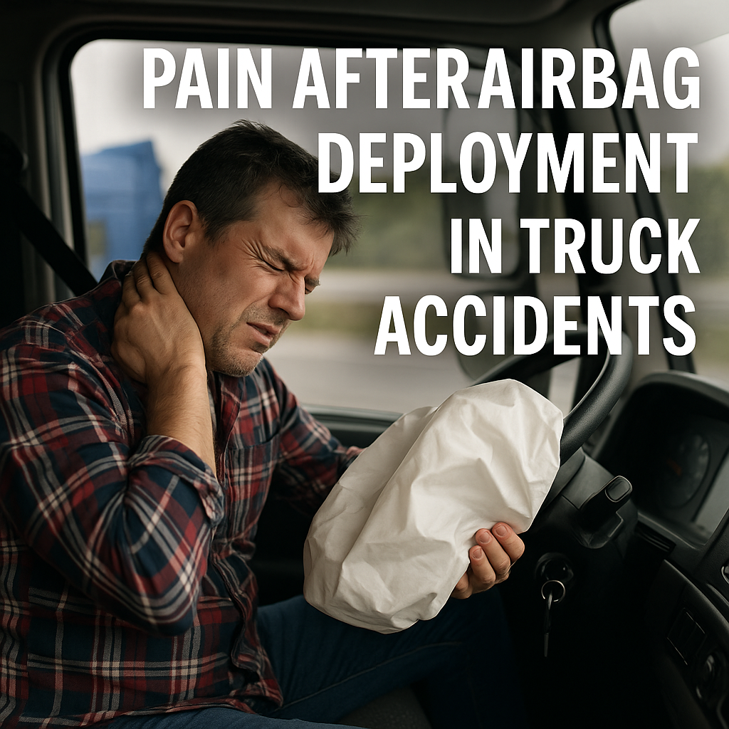 Illustration of Pain after airbag deployment in truck accidents