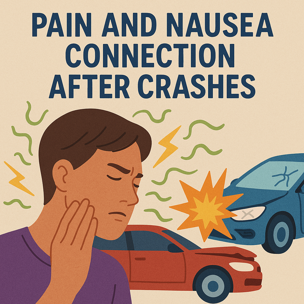 pain nausea connection crash illustration for Pain and nausea connection after crashes