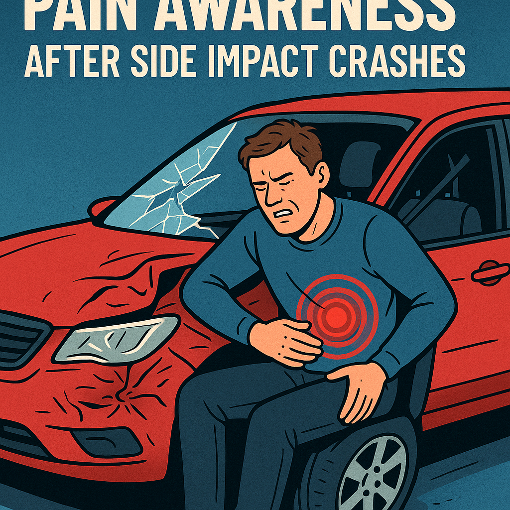 side impact pain awareness illustration for Pain awareness after side impact crashes