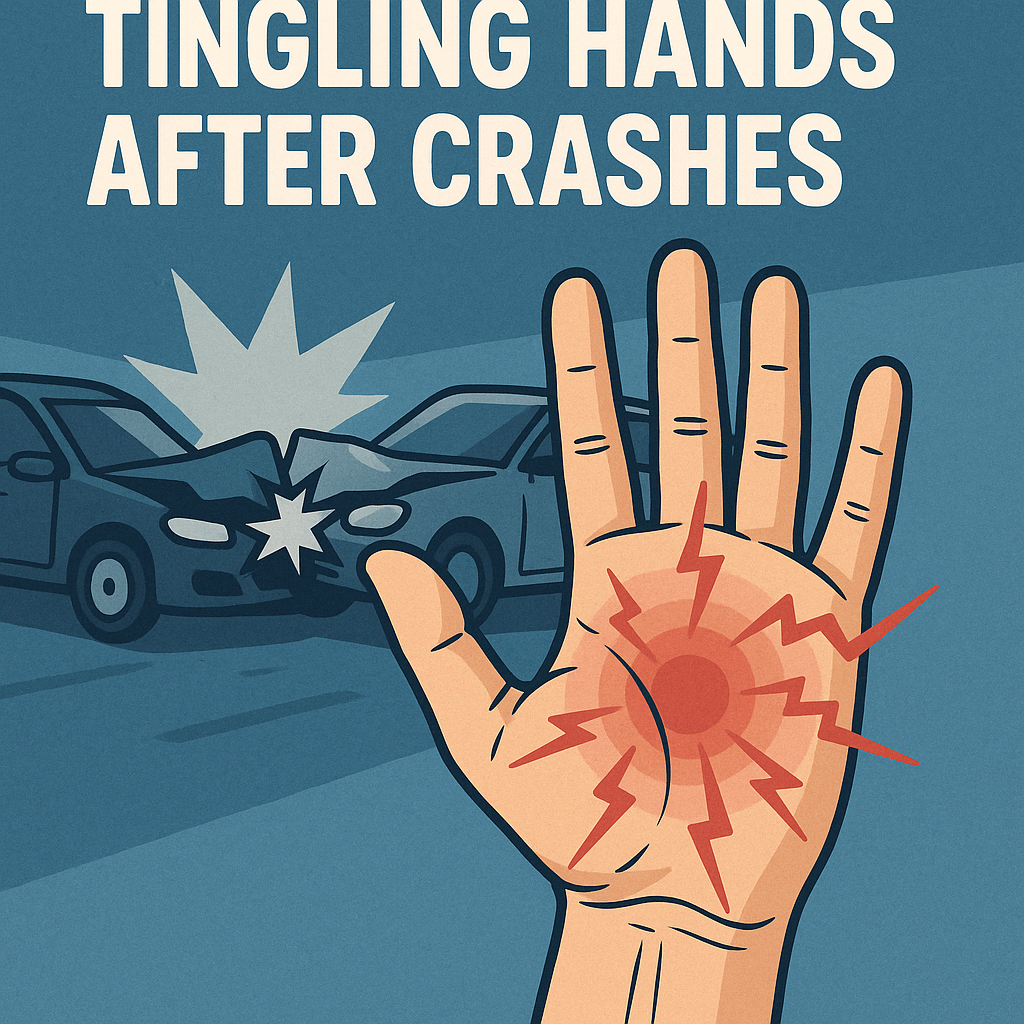 Illustration of Pain awareness for tingling hands after crashes