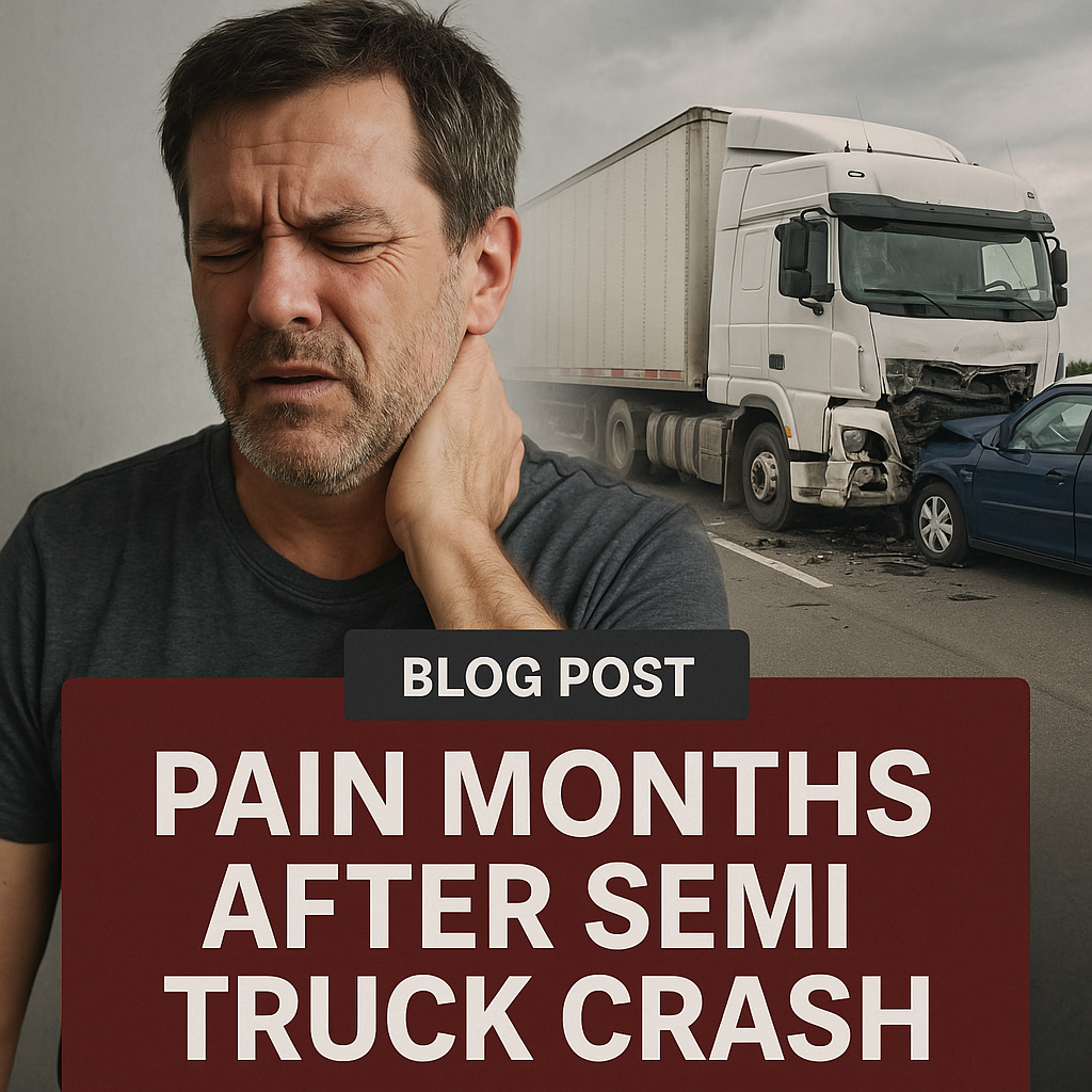 pain months after semi truck crash illustration for Pain awareness months after a semi truck crash