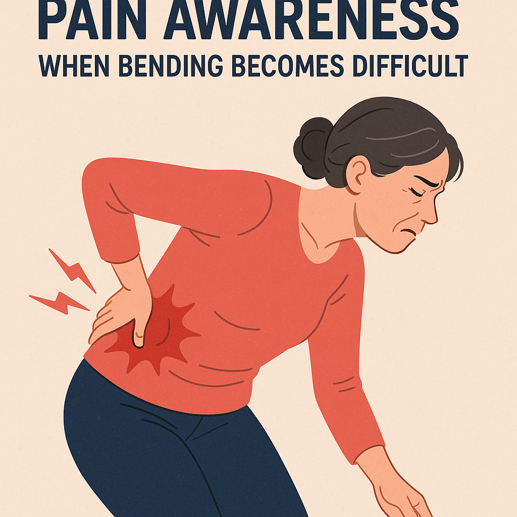 bending difficulty pain awareness illustration for Pain awareness when bending becomes difficult