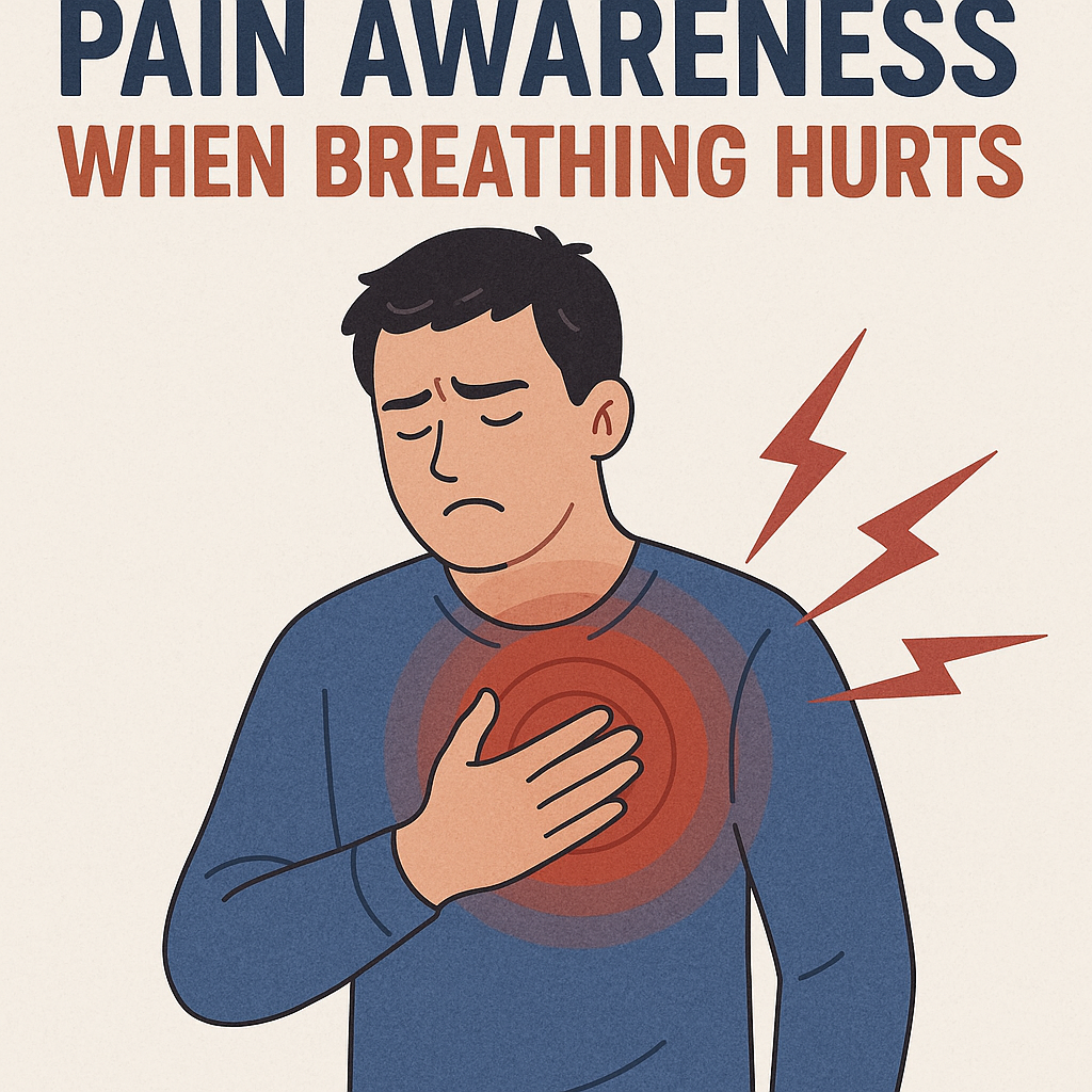breathing hurts pain awareness illustration for Pain awareness when breathing hurts