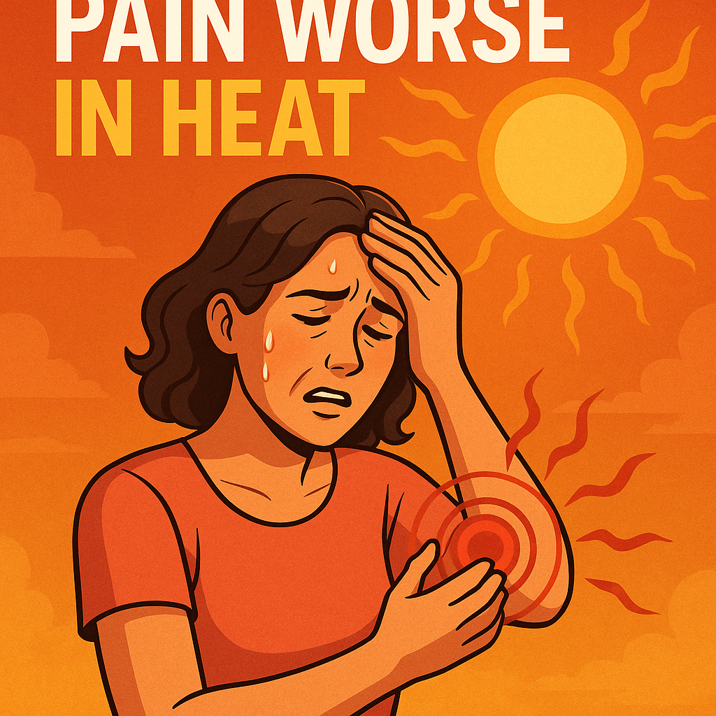 pain worse in heat illustration for Pain awareness when symptoms worsen in heat