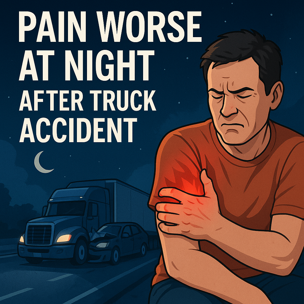 pain worse at night truck accident illustration for Pain that feels worse at night after truck accidents