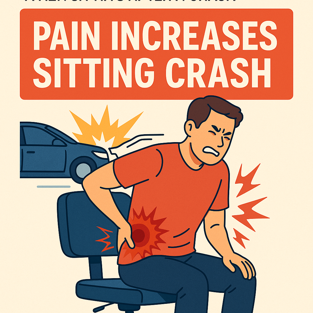 pain increases sitting crash illustration for Pain that increases when sitting after a crash