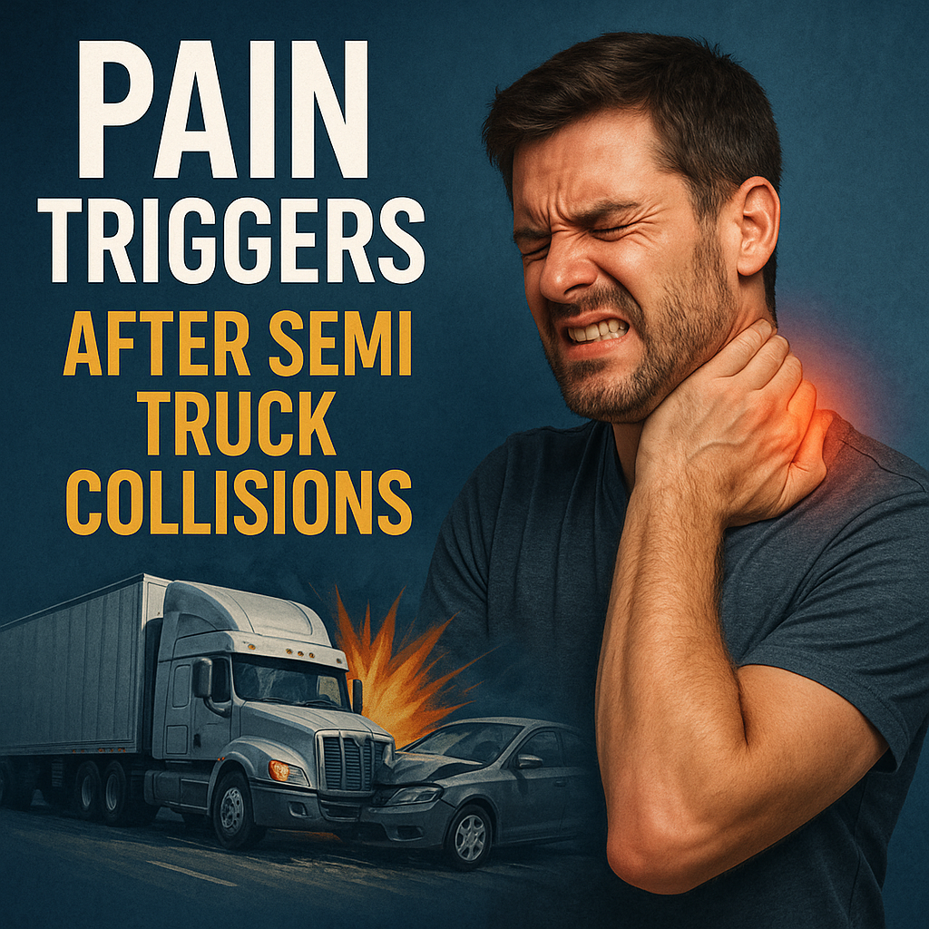 pain triggers semi truck collision illustration for Pain triggers after semi truck collisions