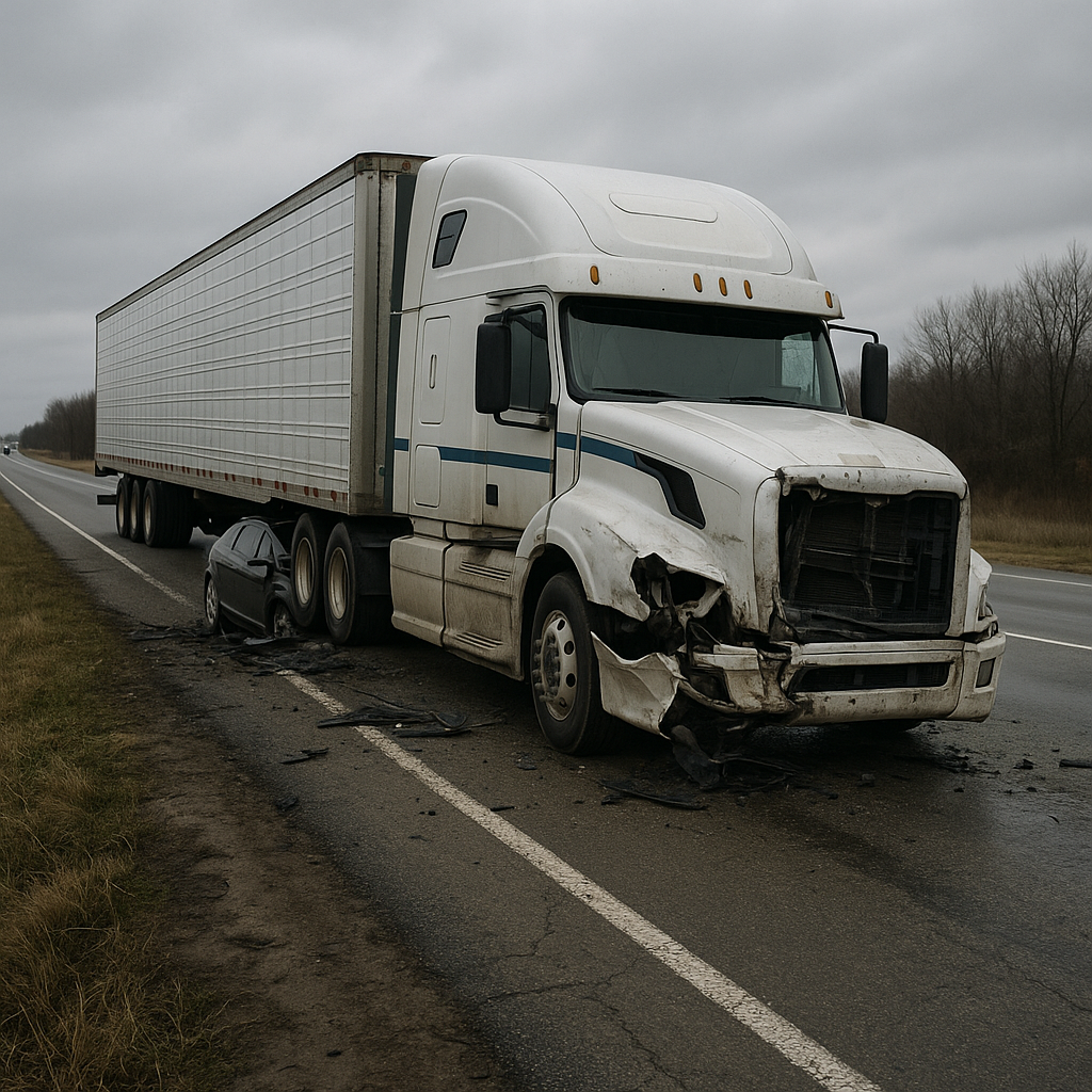 PTSD concerns semi truck crash illustration for PTSD concerns after a semi truck crash
