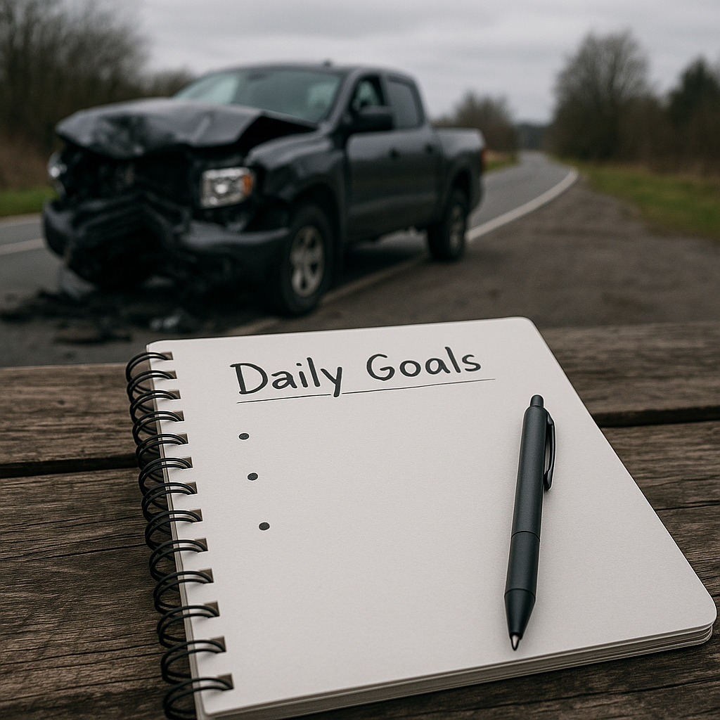 setting daily goals recovery illustration for Setting daily goals after truck accident trauma