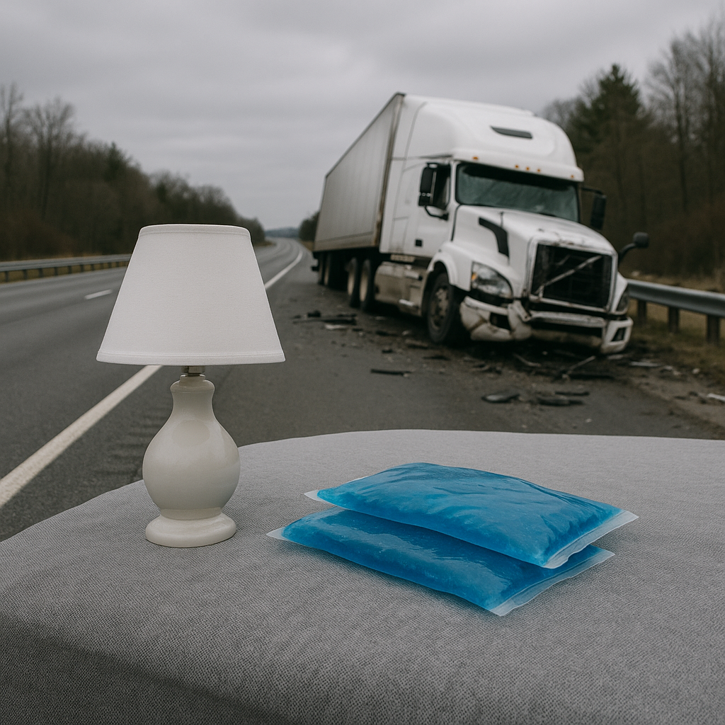sleep pain connection truck crash illustration for Sleep and pain connection after truck crashes