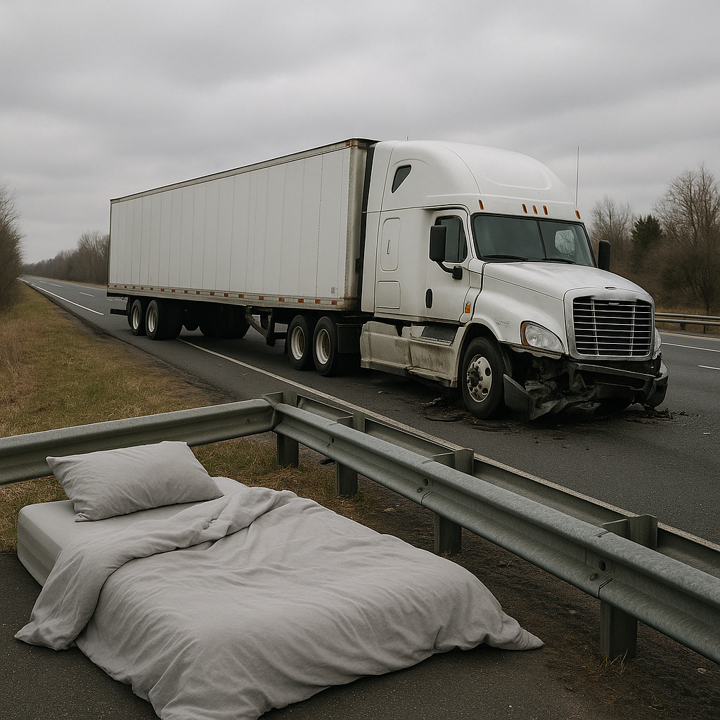 sleeping too much after truck crash illustration for Sleeping too much after a truck crash