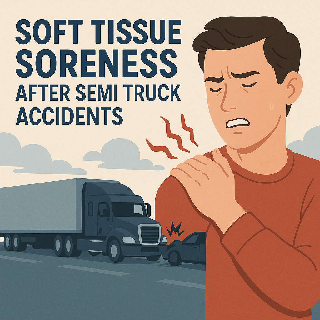 soft tissue soreness semi truck illustration for Soft tissue soreness after semi truck accidents
