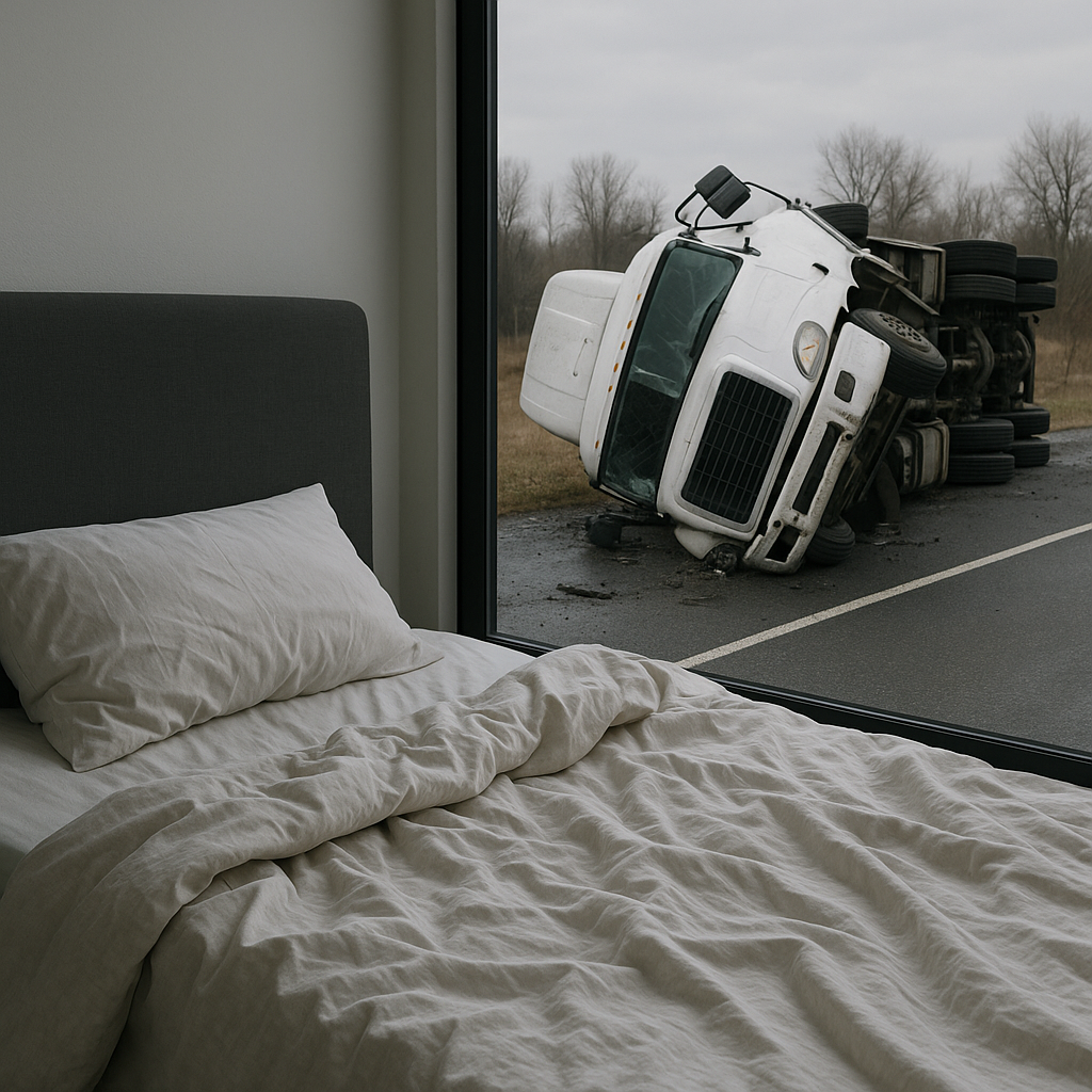 startle response sleep truck crash illustration for Startle response and sleep after truck crashes