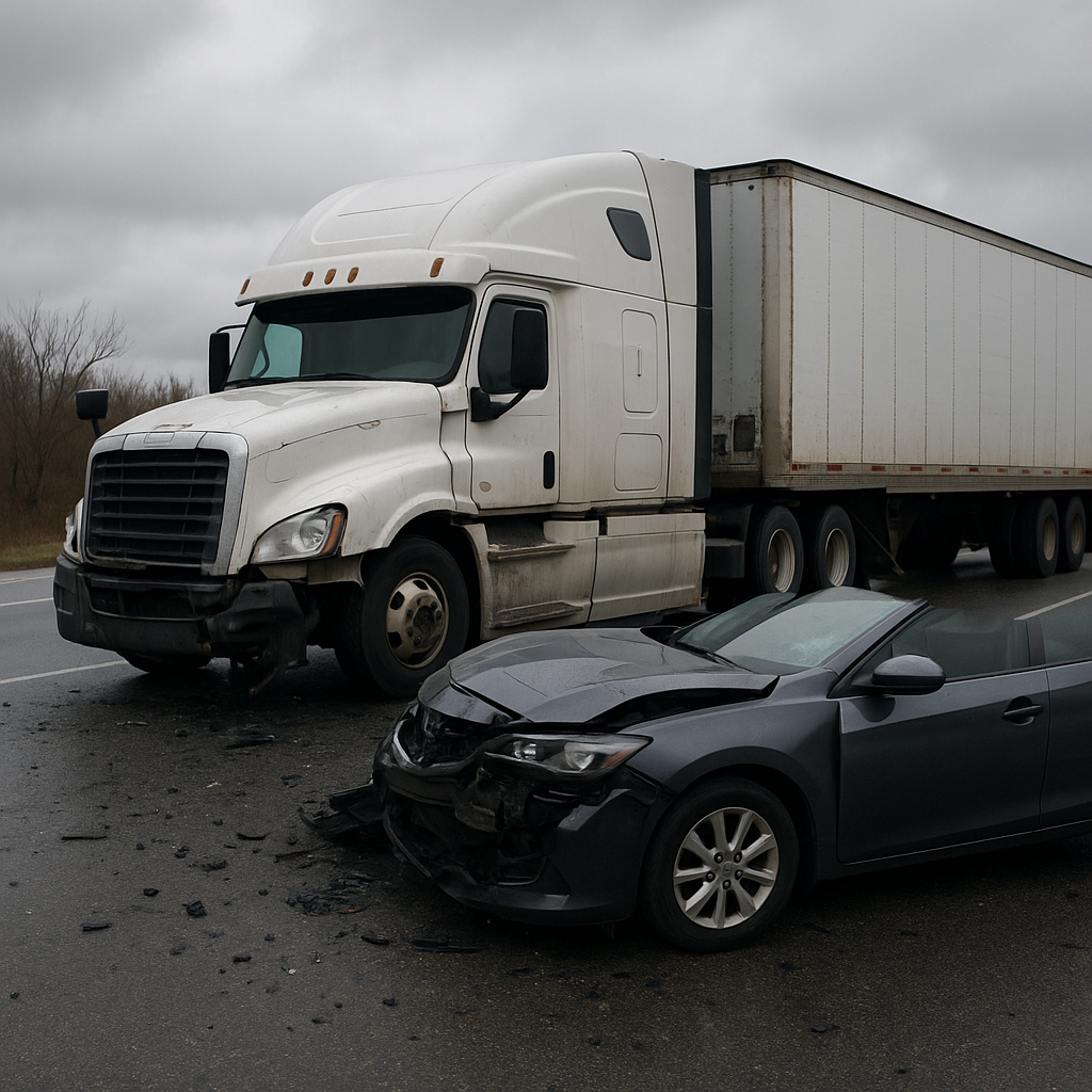 stress disruption semi truck accident illustration for Stress disruption after semi truck accidents