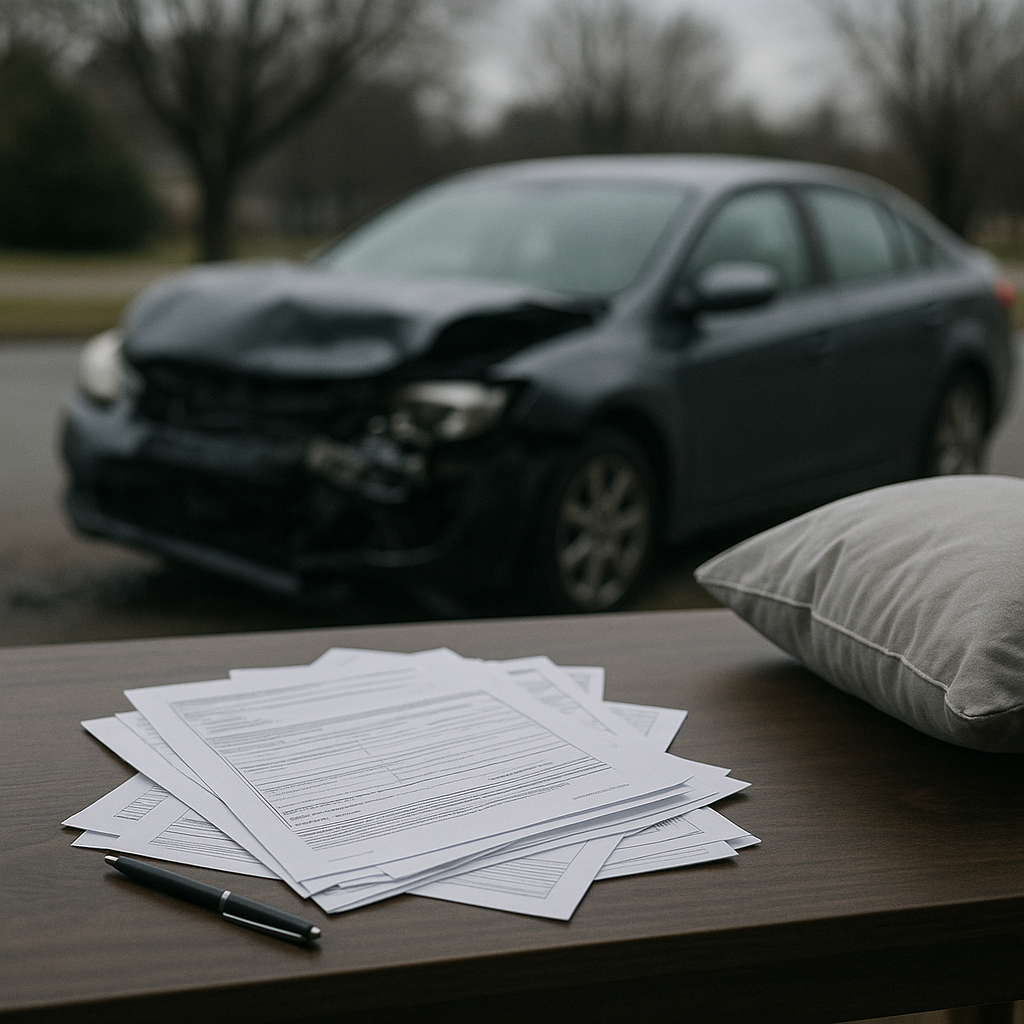 paperwork stress sleep issues illustration for Stress from paperwork and sleep issues after crashes