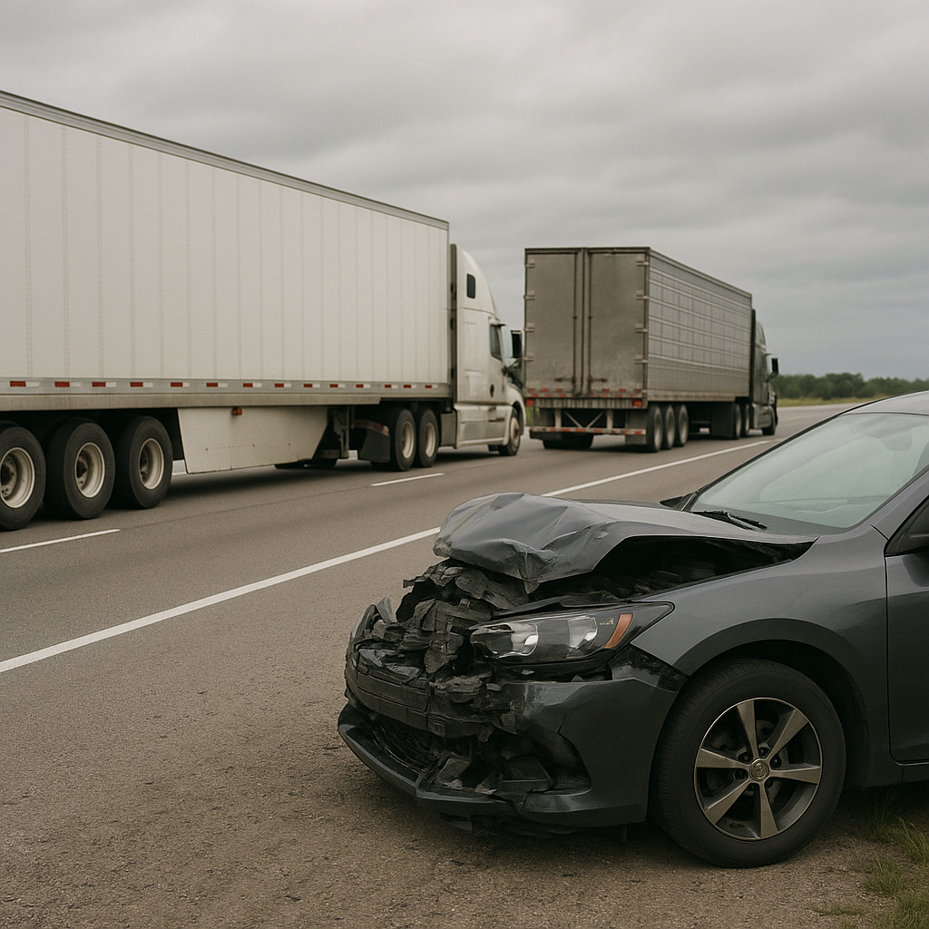 seeing trucks stress triggers illustration for Stress triggers from seeing trucks after a crash