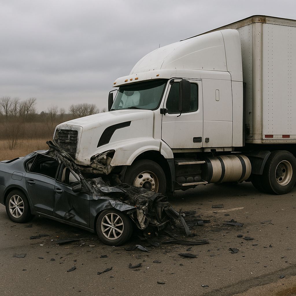 trauma response semi truck accident illustration for Trauma response after a severe semi truck accident