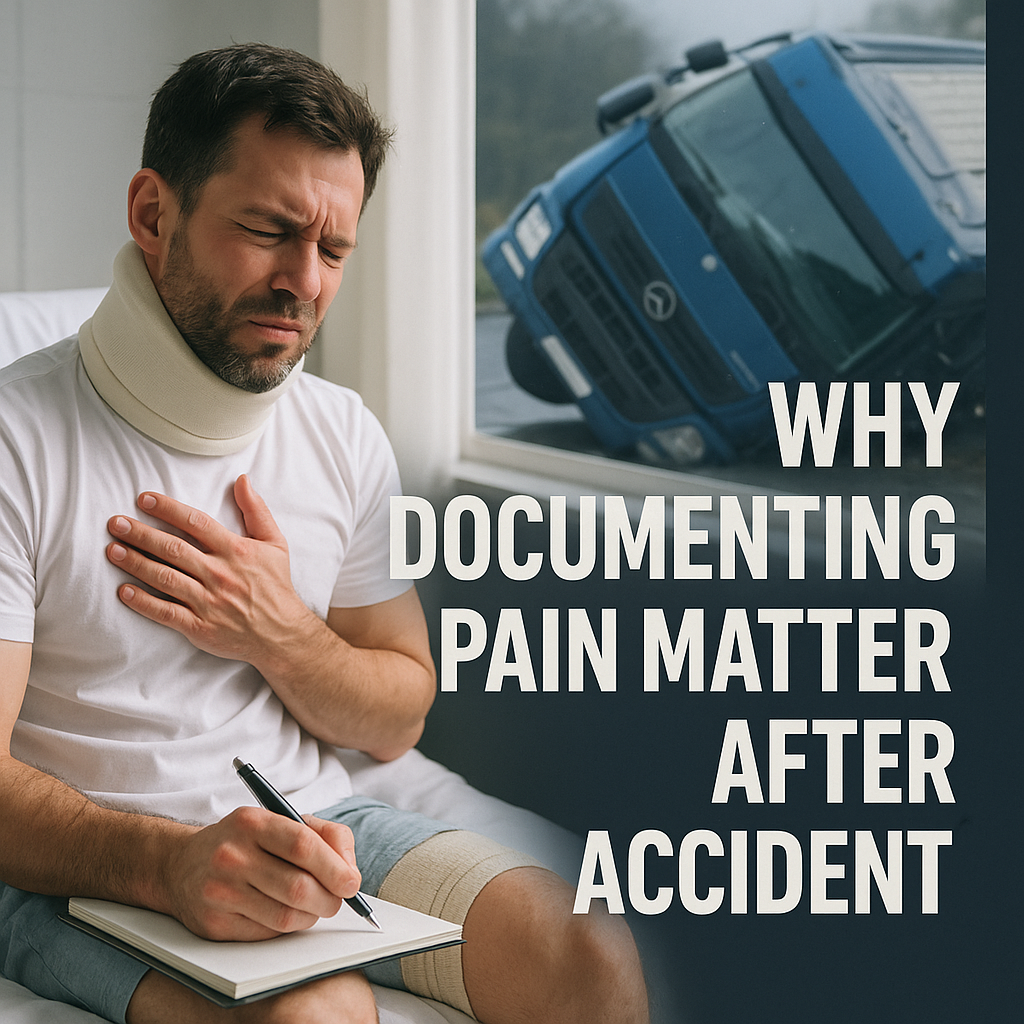documenting pain matters truck accident illustration for Why documenting pain matters after truck accidents