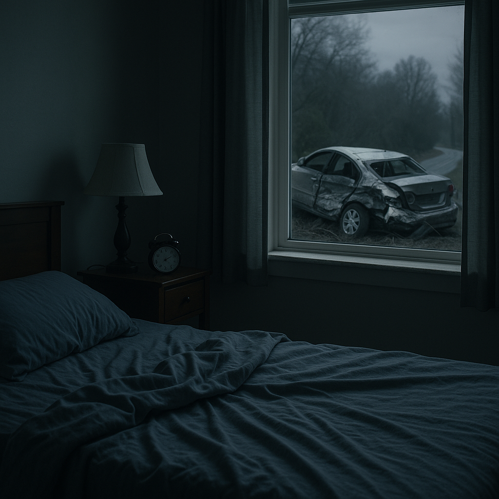 trauma insomnia crash illustration for Why trauma can cause insomnia after crashes
