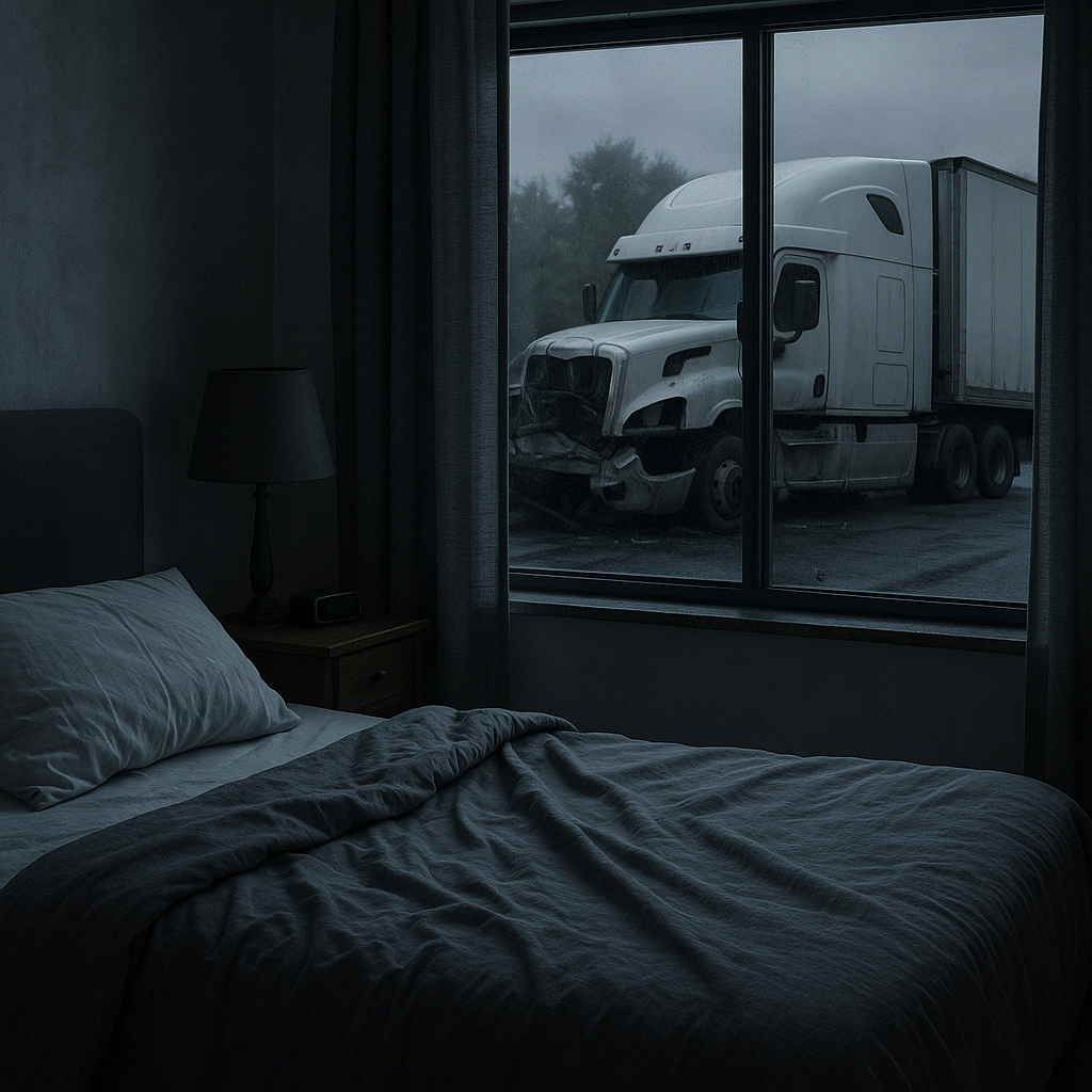 unsafe sleeping after truck accident illustration for Why you feel unsafe sleeping after a truck accident