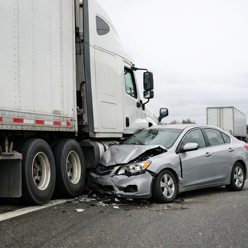 truck blind spot accident illustration for How blind spots cause truck accidents