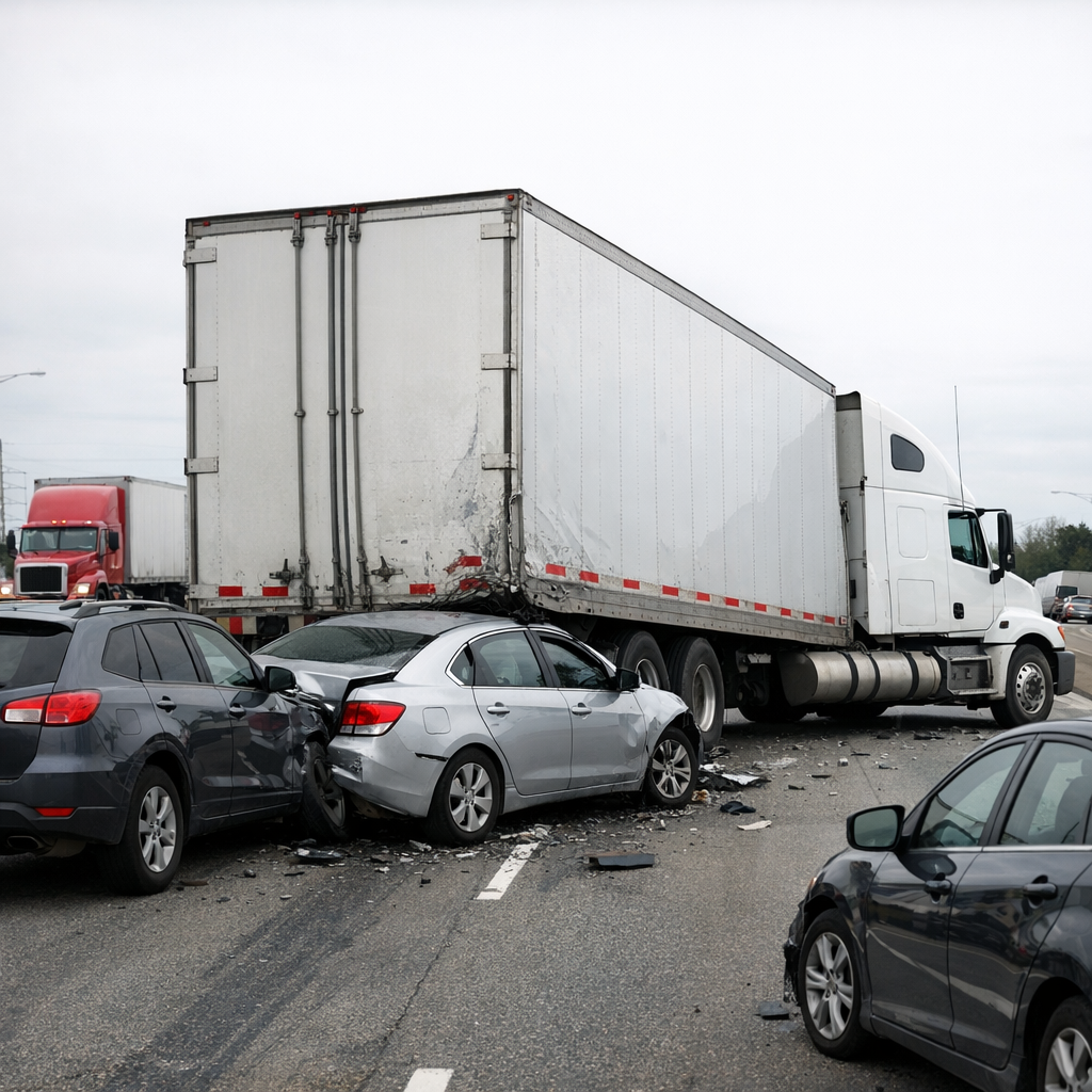 truck lane change accident illustration for How lane changes cause truck accidents