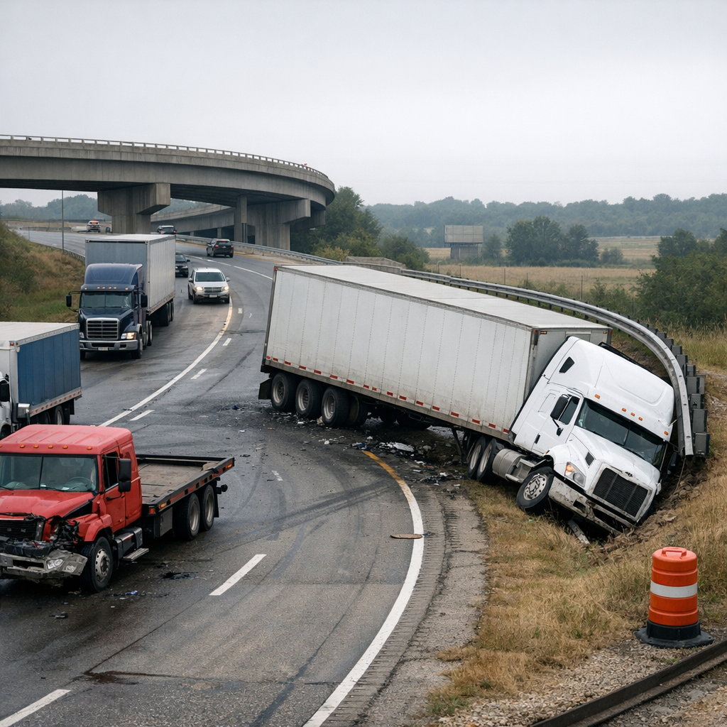 road design truck accident illustration for How poor road design contributes to truck accidents