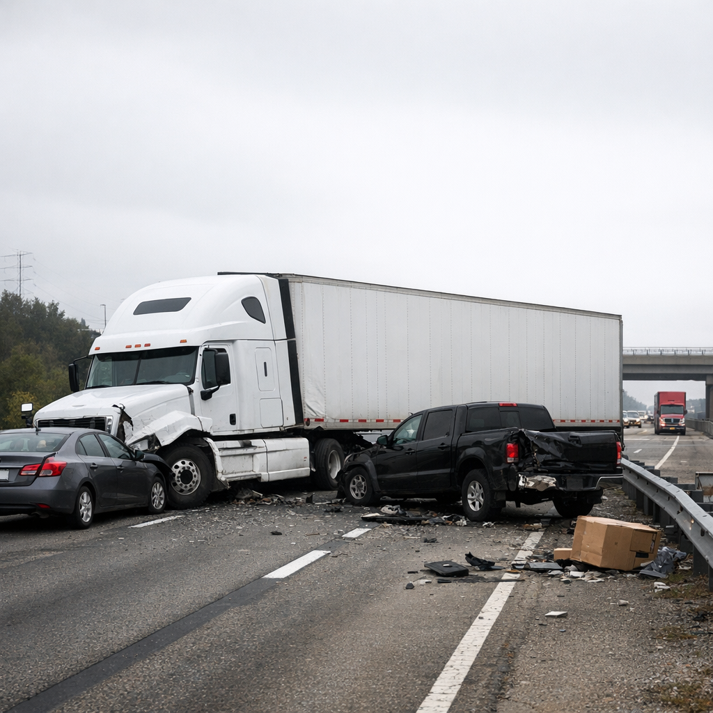 how truck accidents happen highway illustration for How semi truck accidents happen on highways