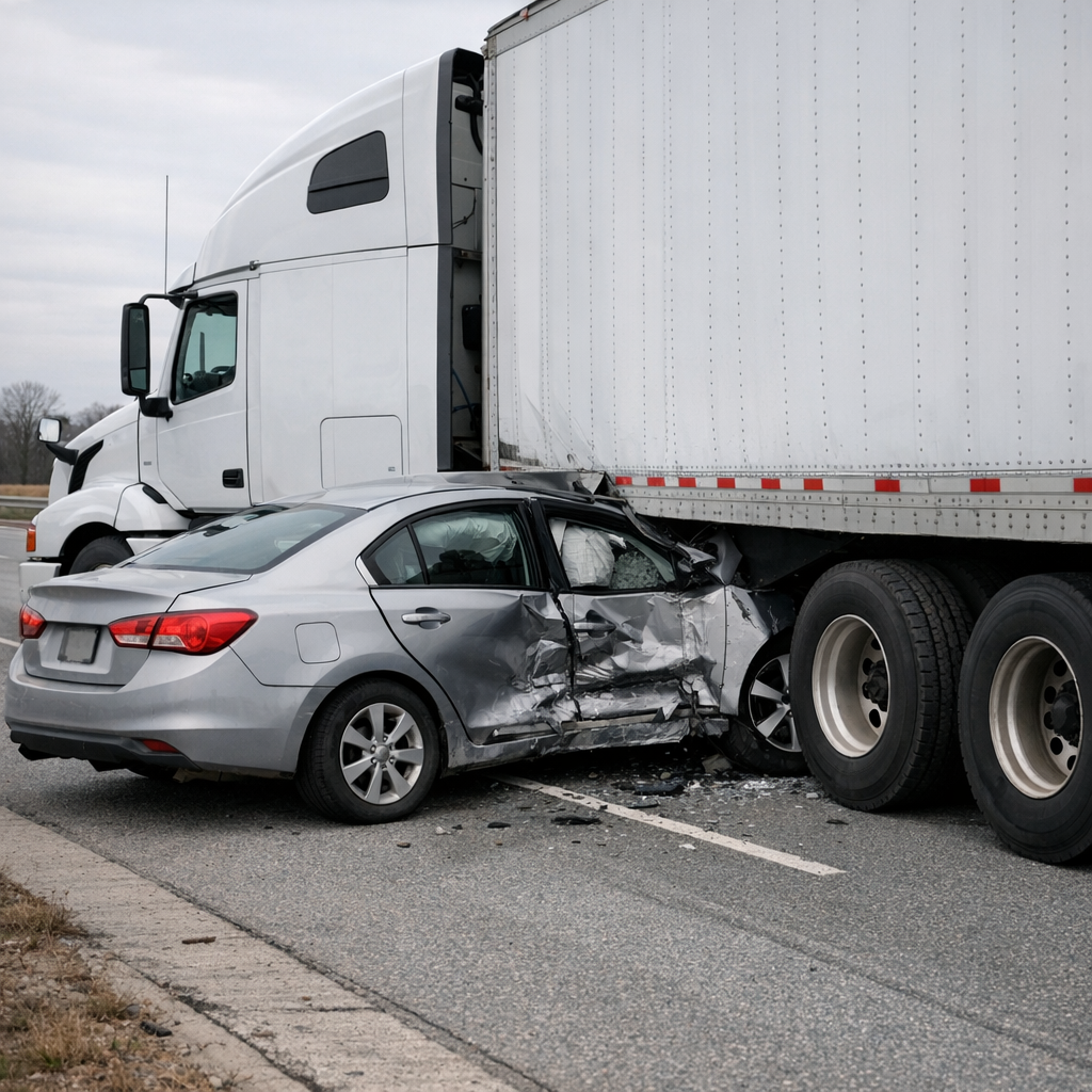Illustration of How side impact truck accidents happen
