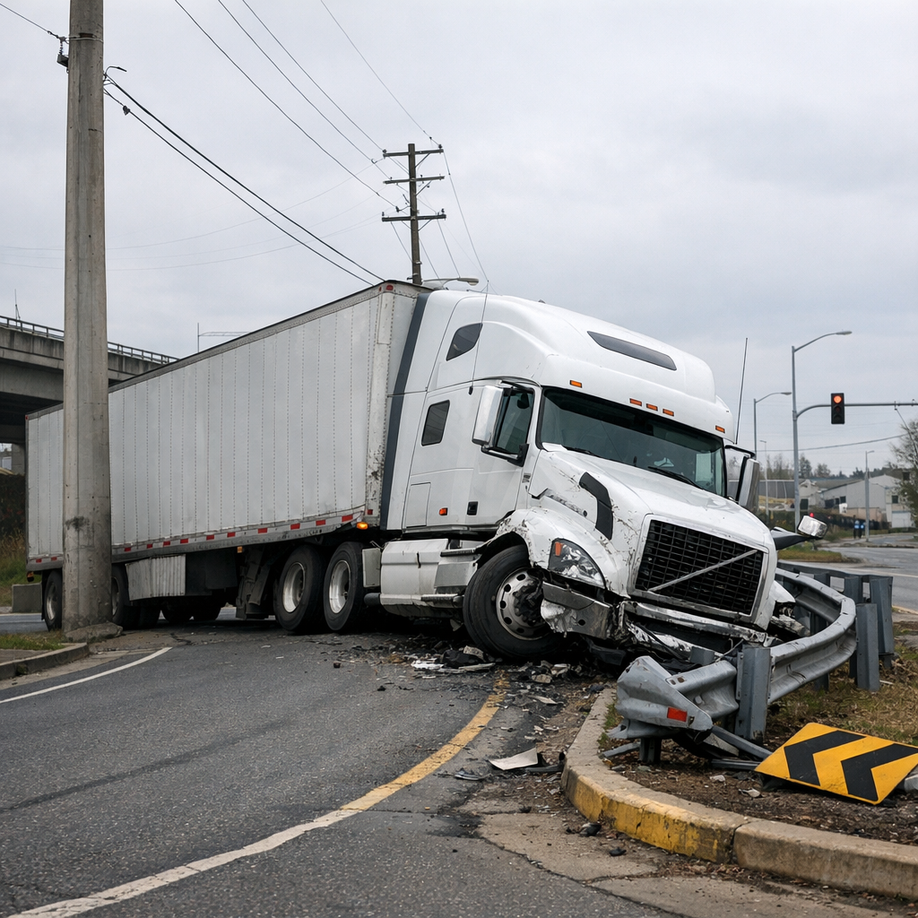 tight turn truck accident illustration for How tight turns lead to truck accidents