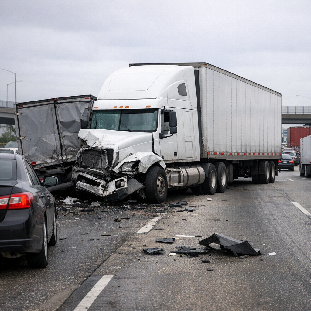 traffic truck accident illustration for How traffic congestion leads to truck accidents
