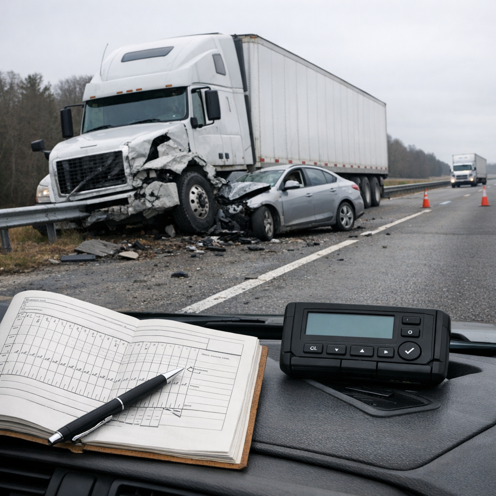 truck driver log violations accident illustration for How truck driver log violations lead to accidents