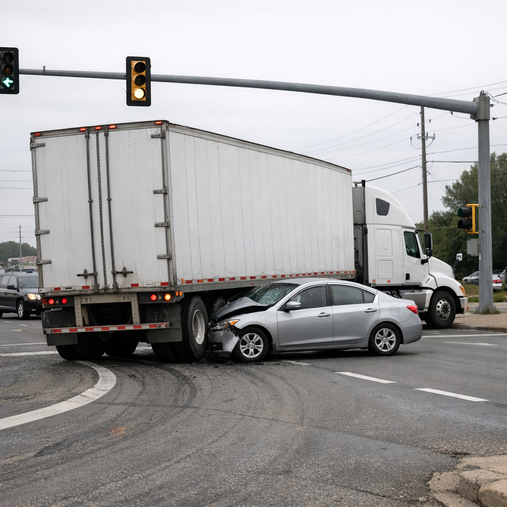 turning truck intersection accident illustration for How turning trucks cause intersection accidents