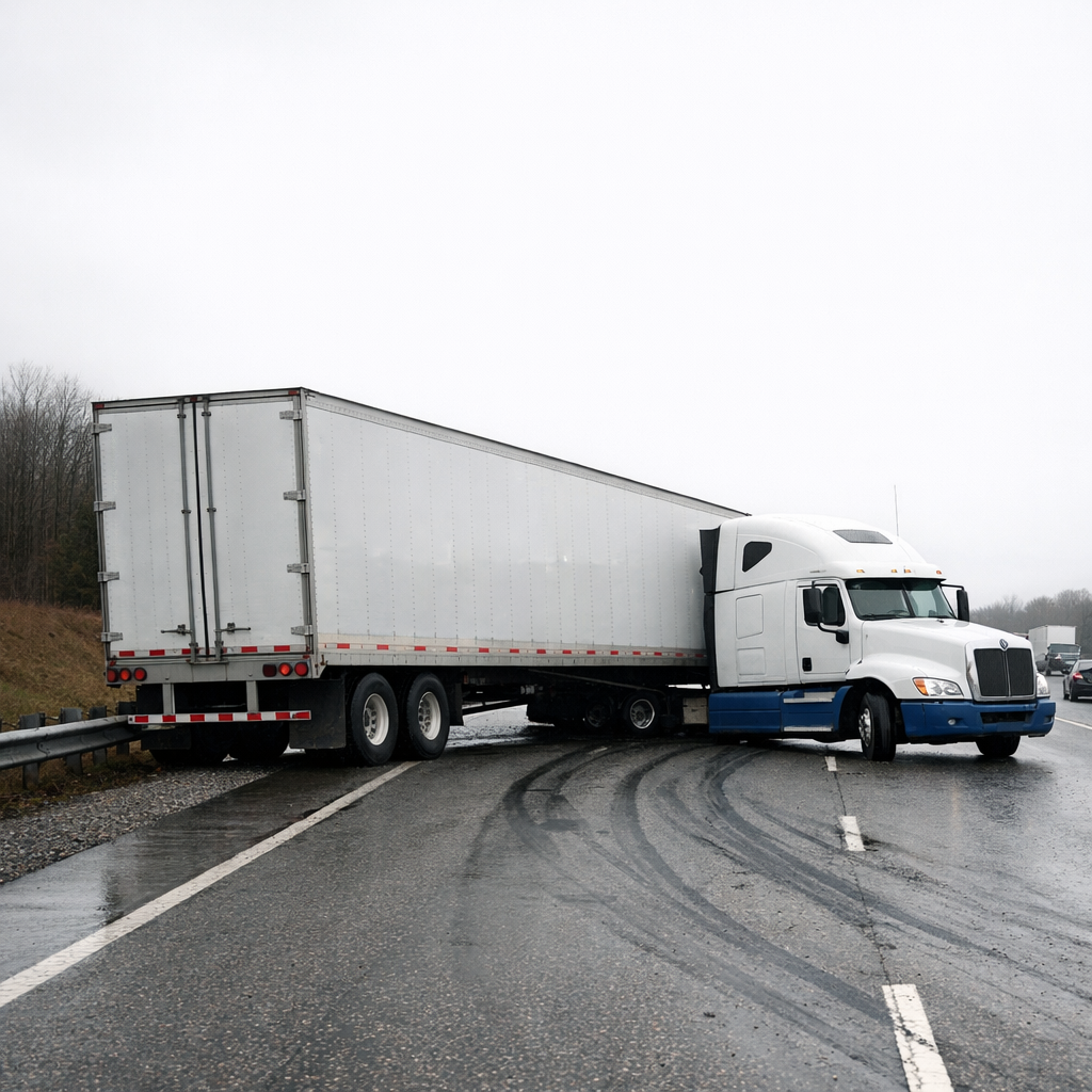 jackknife truck accident meaning illustration for Jackknife truck accidents explained