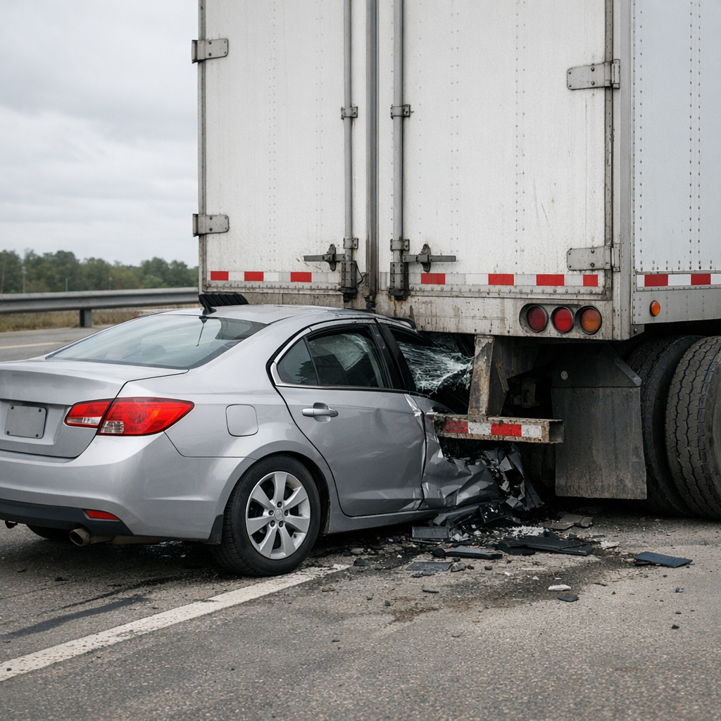 Illustration of Underride truck accidents explained